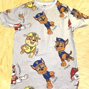 Paw Patrol Kids' T-Shirt – Chase, Rubble & Marshall Print on Light Blue